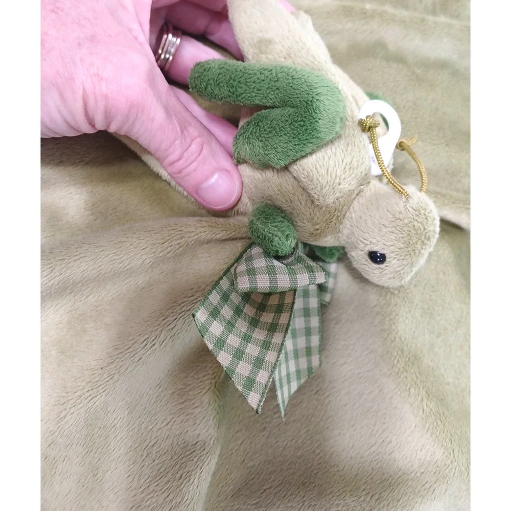Bearington Green Grasshopper Knee High Lovey Plush Blanket 19